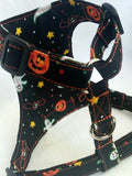 Ghost -Bats- Pumpkin Dog Harness
