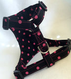 Pink/Black Polkadots Harness